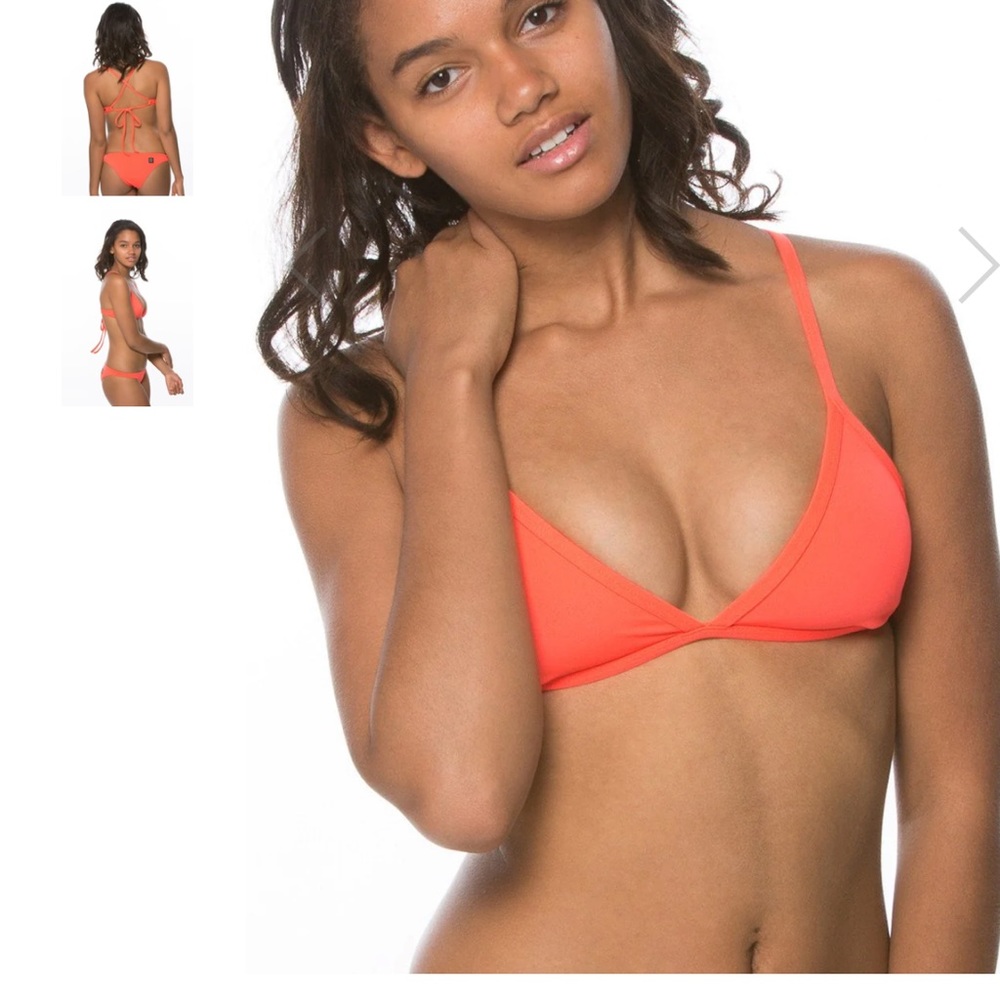 Jolyn Triangle Bikini Top in Lava - Picture 3 of 4